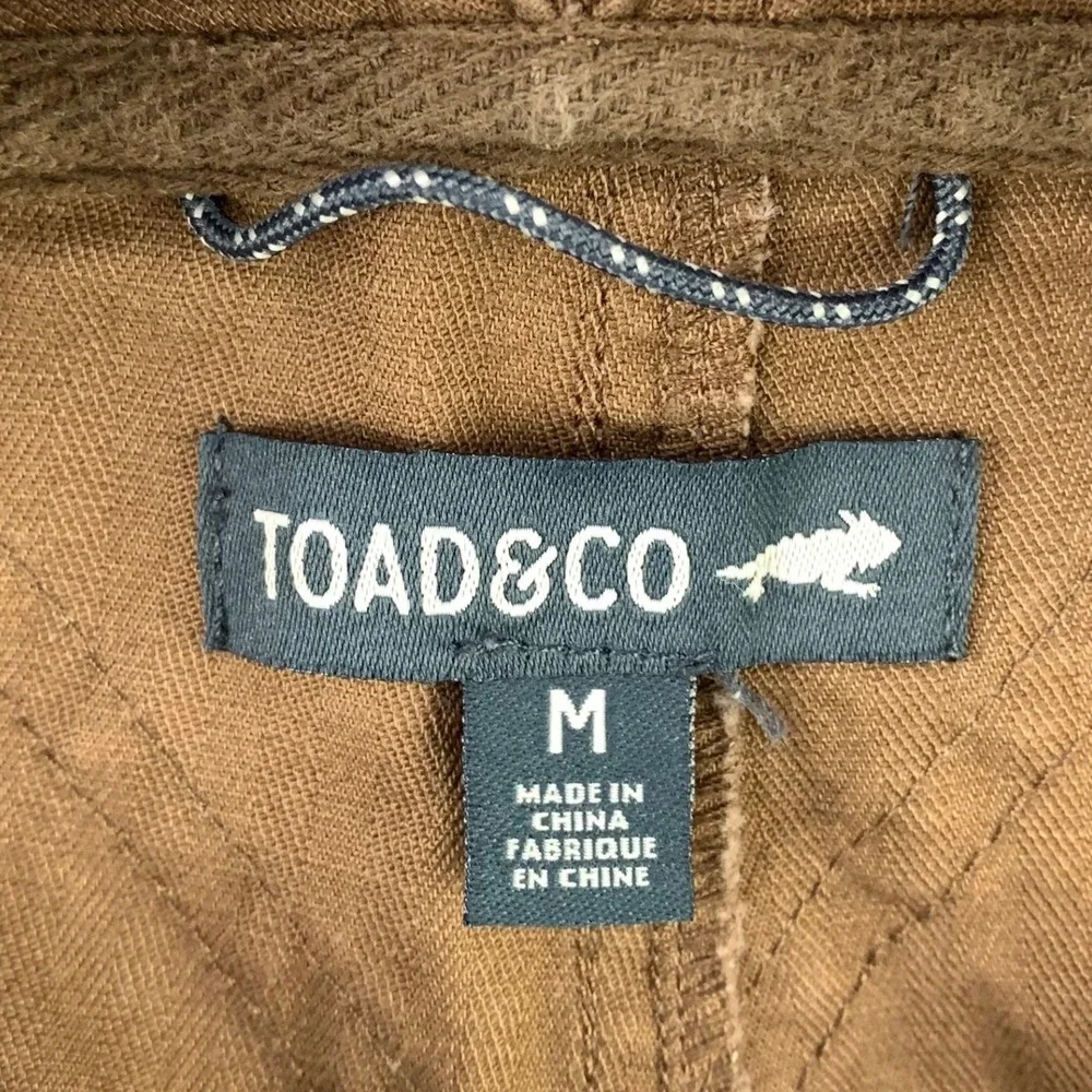 Toad&Co Juniper Utility Overalls Womens M Brown Canvas Fruit Embroidered Bibs